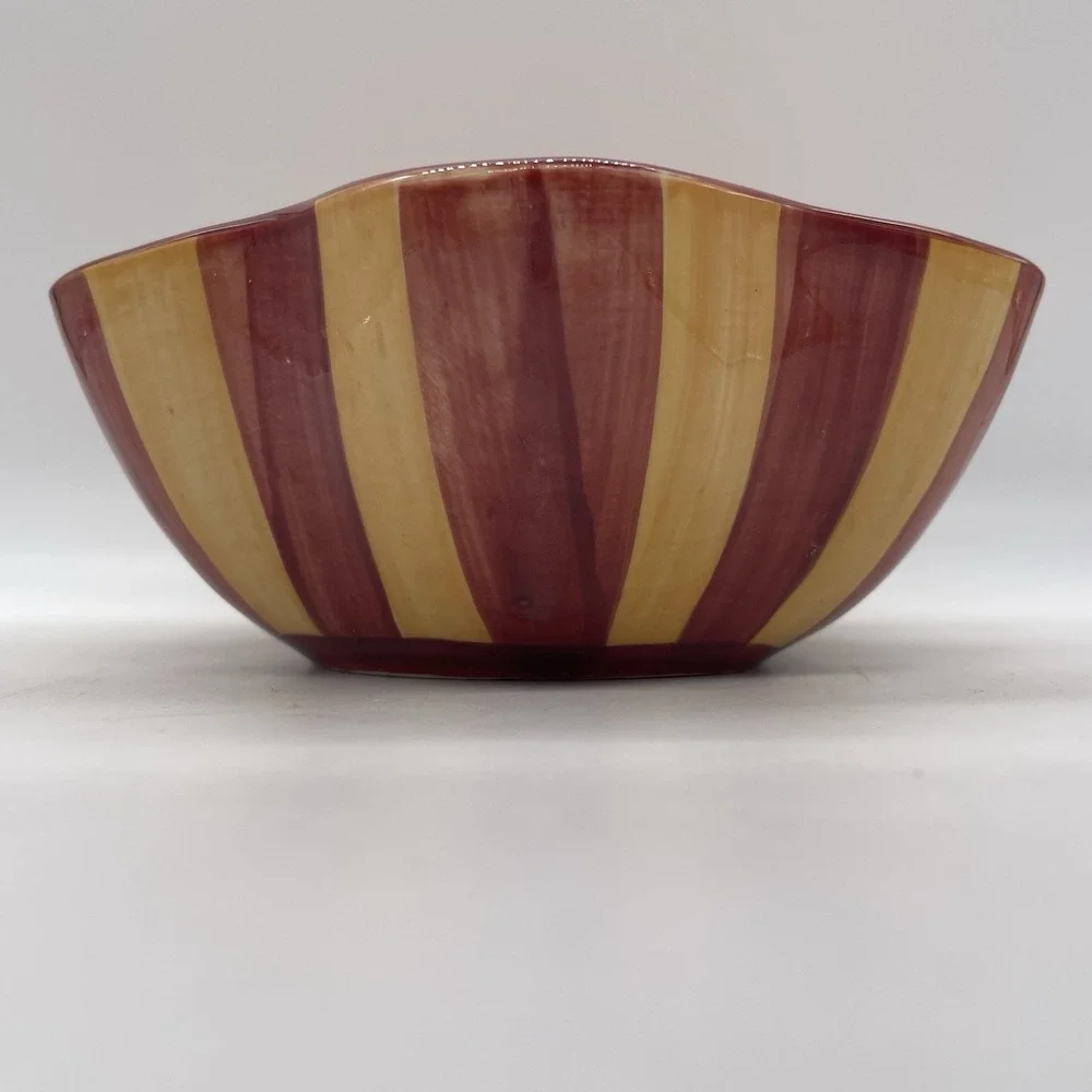 Southern Living at Home Gail Pittman Hand-Painted Ruffled‎ Bowl Siena #40527
